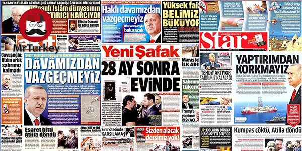 عناوین روزنامه‌های 25 ژوئیه 2019 در ترکیه