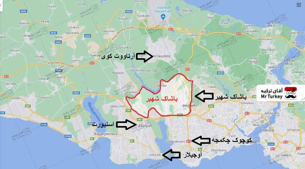 نقشه باشاک شهیر استانبول