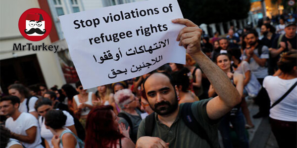 تظاهرات اعتراضی در استانبول در حمایت از پناهجویان سوری