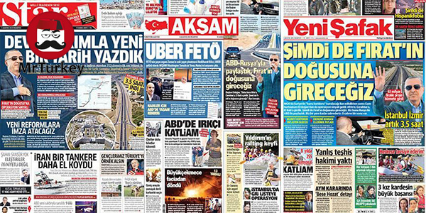 تیتر نخست روزنامه‌های 5 اوت 2019 در ترکیه