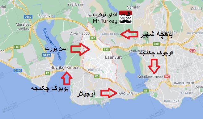 نقشه اسن یورت استانبول